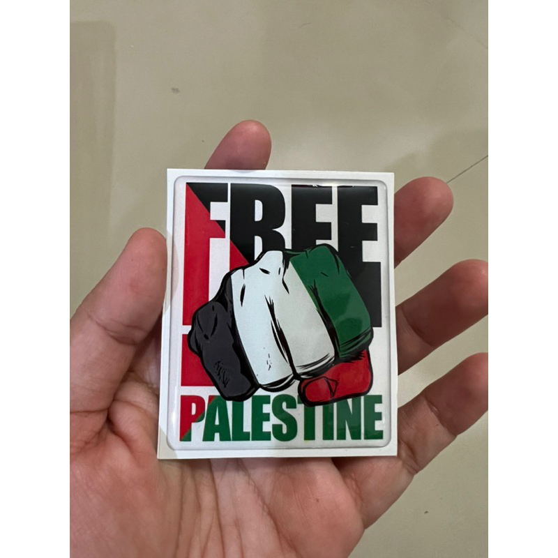 

Stiker Free Palestine kotak Timbul
