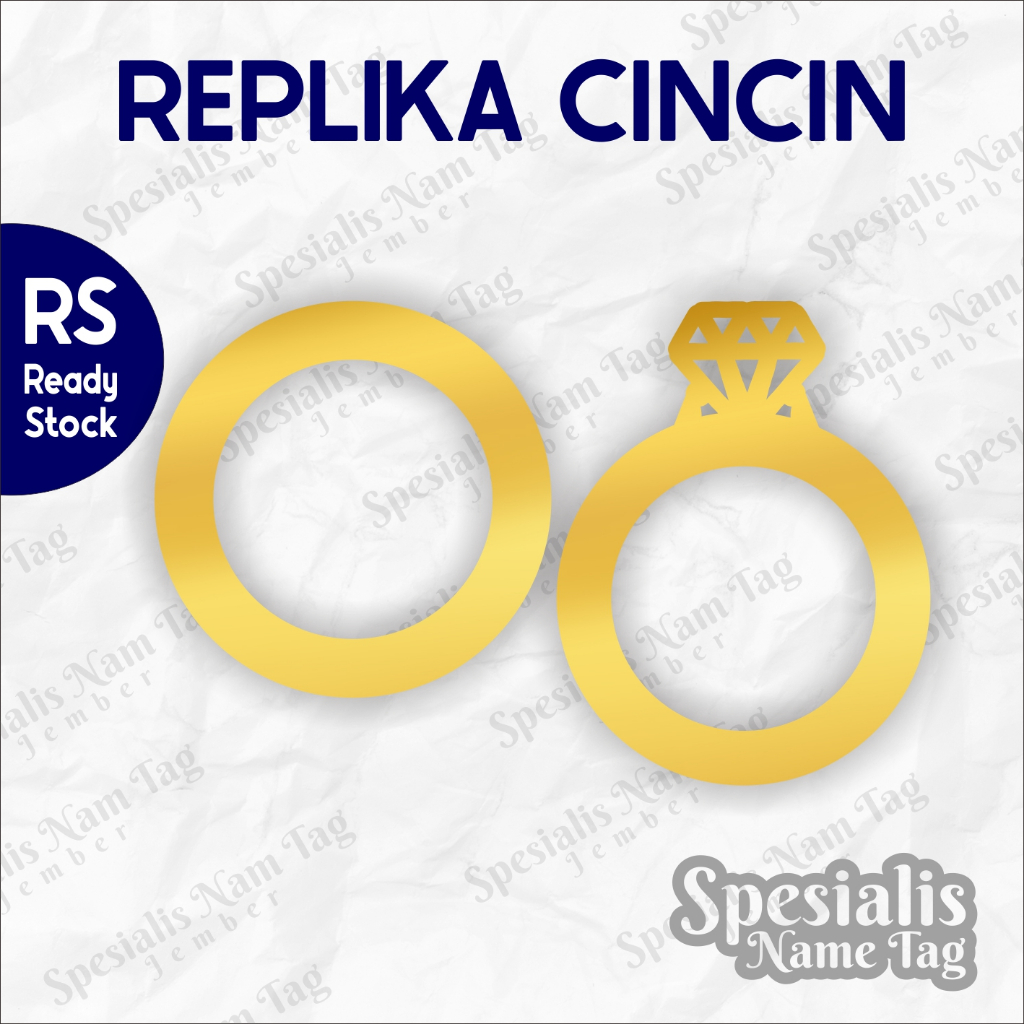 MAHAR CINCIN REPLIKA Perhiasan Akrilik Gold Dekorasi Pernik Mahar Frame  Cincin Replika Perhiasan Ak