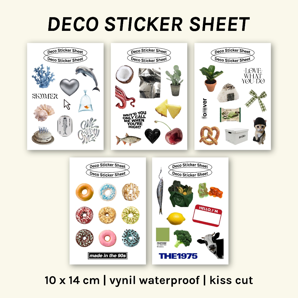 

Deco sticker, y2k sticker, korean ins sticker, aesthetic sticker, journaling