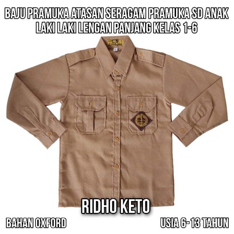 Baju Seragam Pramuka SD atasan pramuka SD anak laki laki lengan Panjang pakaian sekolah SD