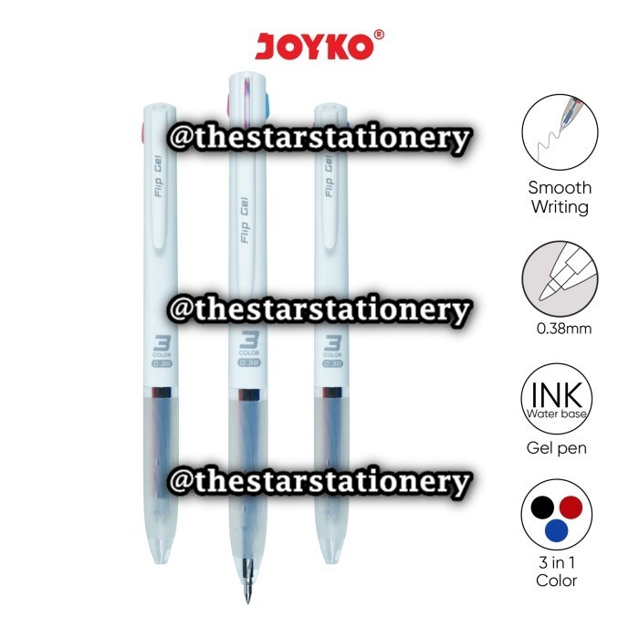 

(1 Biji) Gelpen Joyko GP-339 Flip Gel 3 in 1 Color 0.38 mm / Gelpen Joyko GP-375 Flip2 Gel 3 In 1 Color 0.5 mm / Joyko GP 375