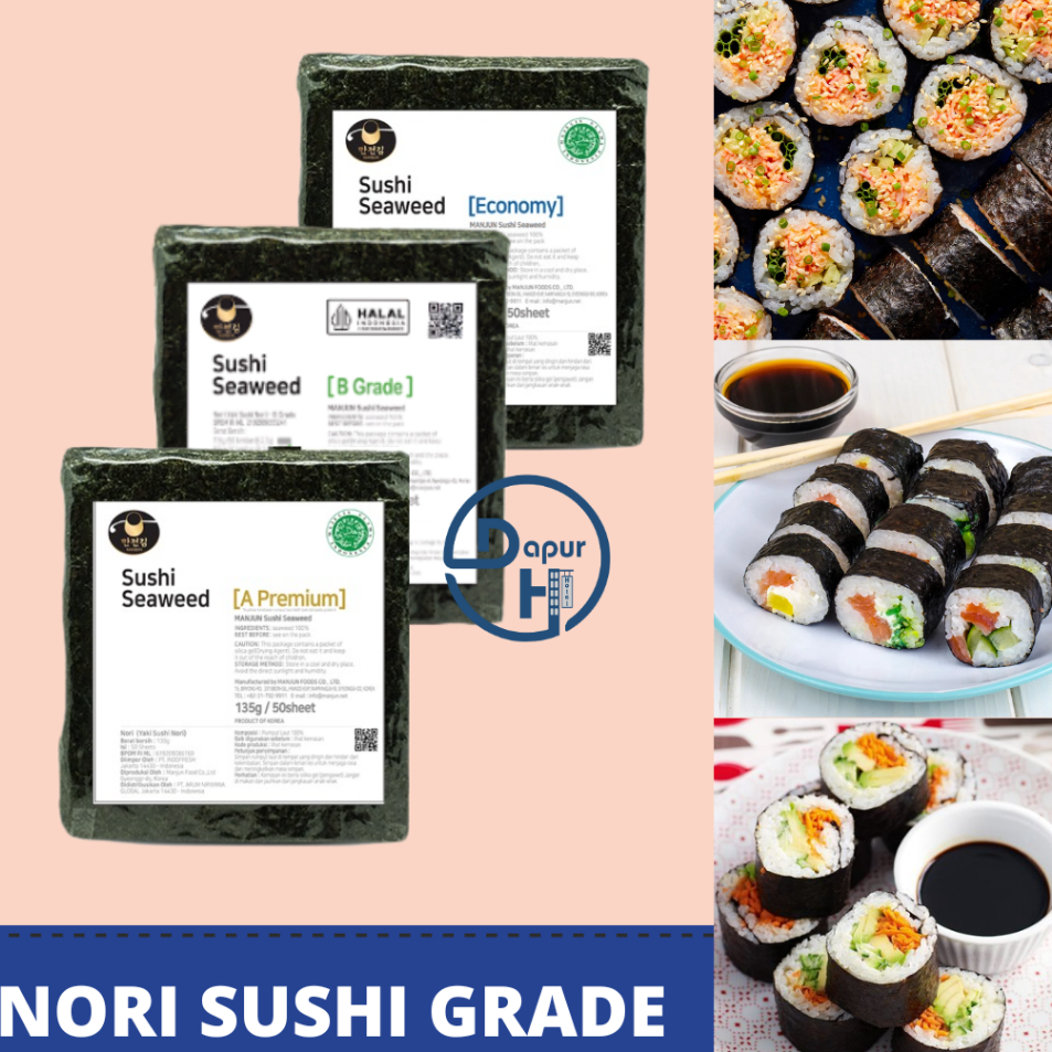 

★★★★★ MANJUN Sushi Nori Kimbab 50 S Halal │ Nori Gimbab Import Lembar Rumput Laut-- ➡✡✼