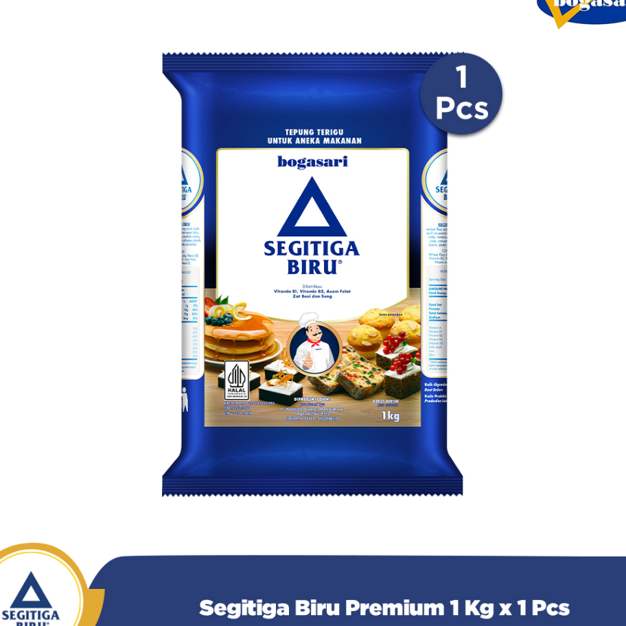 

Laris Bogasari Segitiga Biru Premium 1 Kg x 1 Pcs