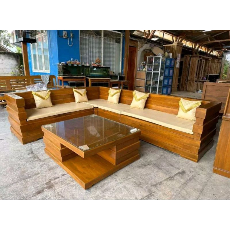 KURSI TAMU MINIMALIS MODEREN KAYU JATI / KURSI SOFA / KURSI BOX  Kursi Tamu Sudut Pojok