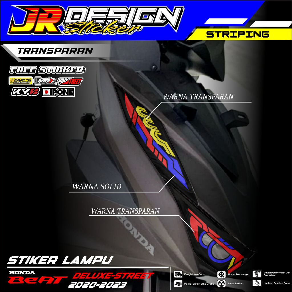 STIKER VARIASI LAMPU ALIS MOTOR BEAT DELUXE 2020-2022 KEREN 01