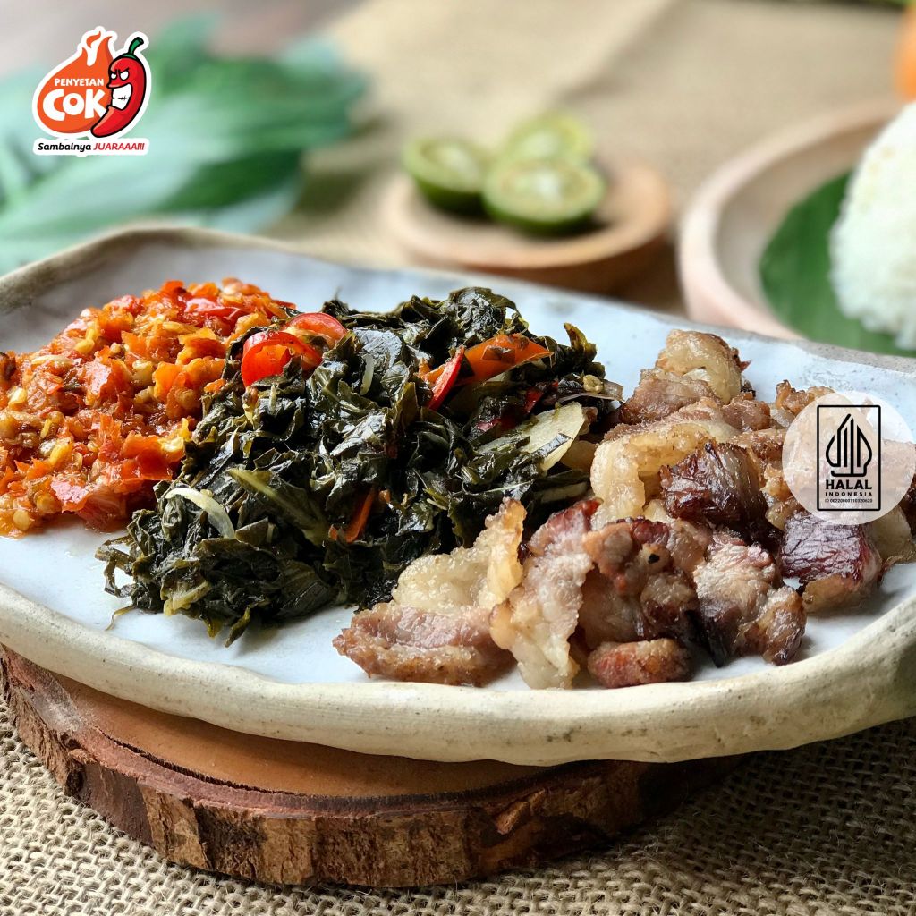 

Nasi Box Catering / Nasi Kotak Sei Sapi Sambal Korek Tumis Daun Singkong