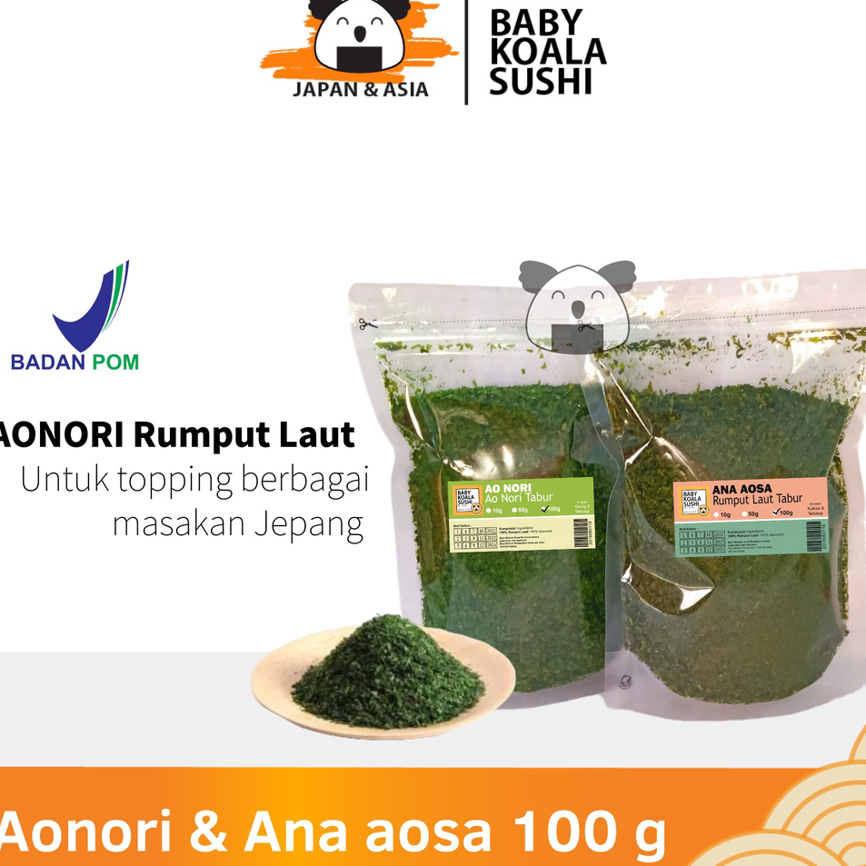 

➞✧✴ AONORI Bubuk Nori 100 g │Ao Nori Powder Import Taburan Takoyaki │ Seaweed Powder Mentai
