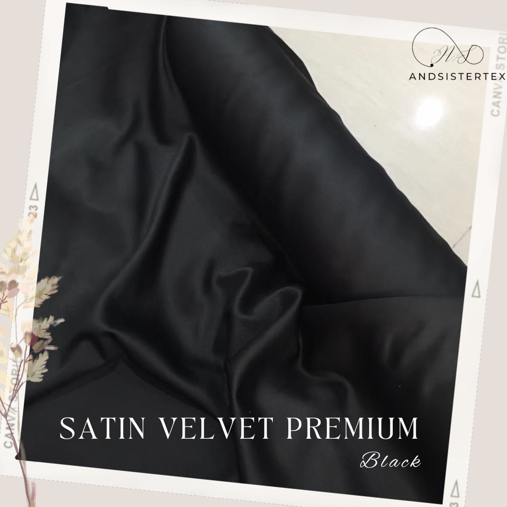 COD Bahan Kain Satin Velvet Background Backdrop Foto Studio Warna Hitam