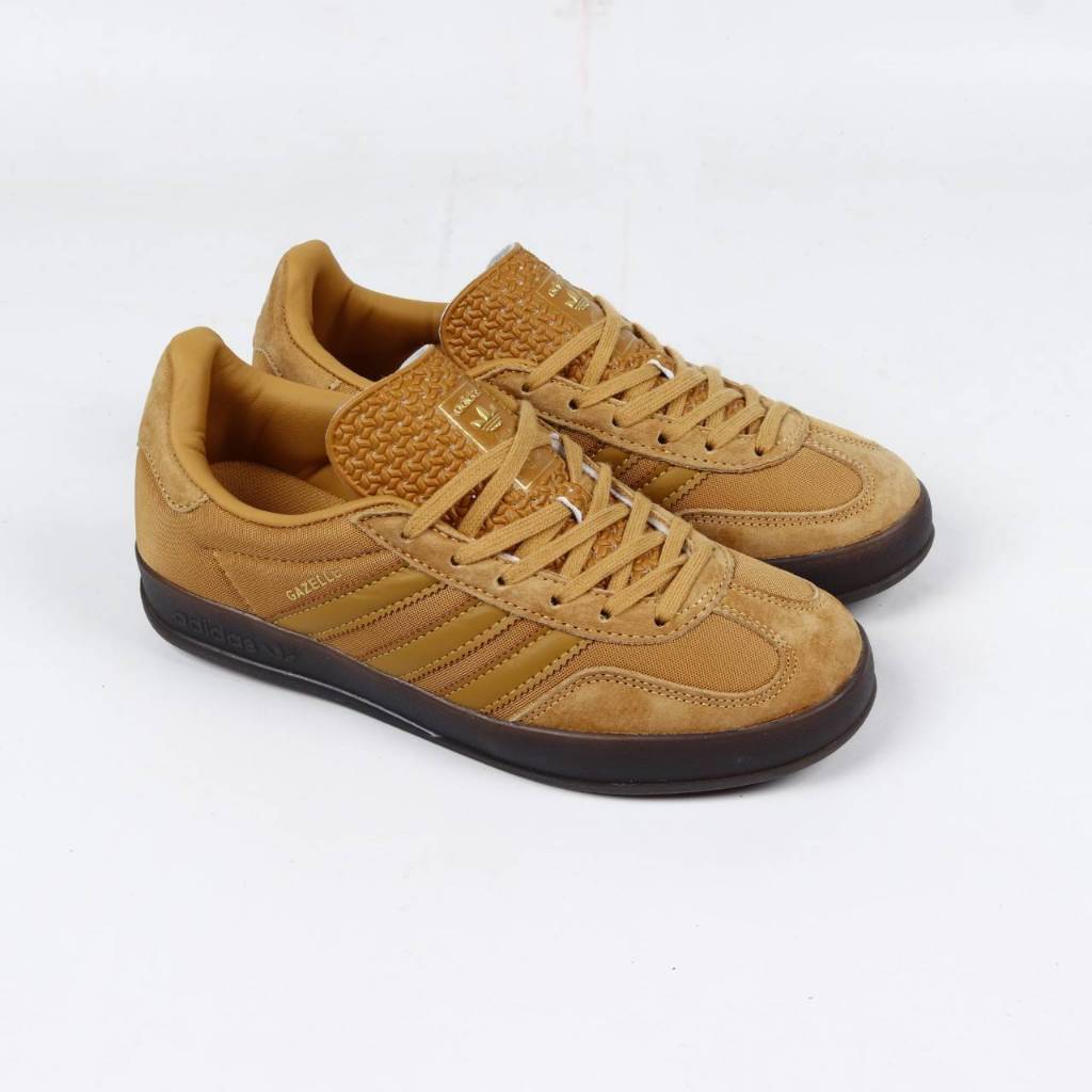 SEPATU ADIDAS GAZELLE INDOOR MESA BROWN GUM H06269 ORIGINAL BNIB FULL TAG BARCODE BAHAN LEATHER SUED