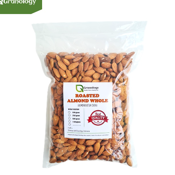 

➡✷ Roasted Almond Whole / Almond Utuh Panggang / Almond Panggang (1 Kilogram) by Granology