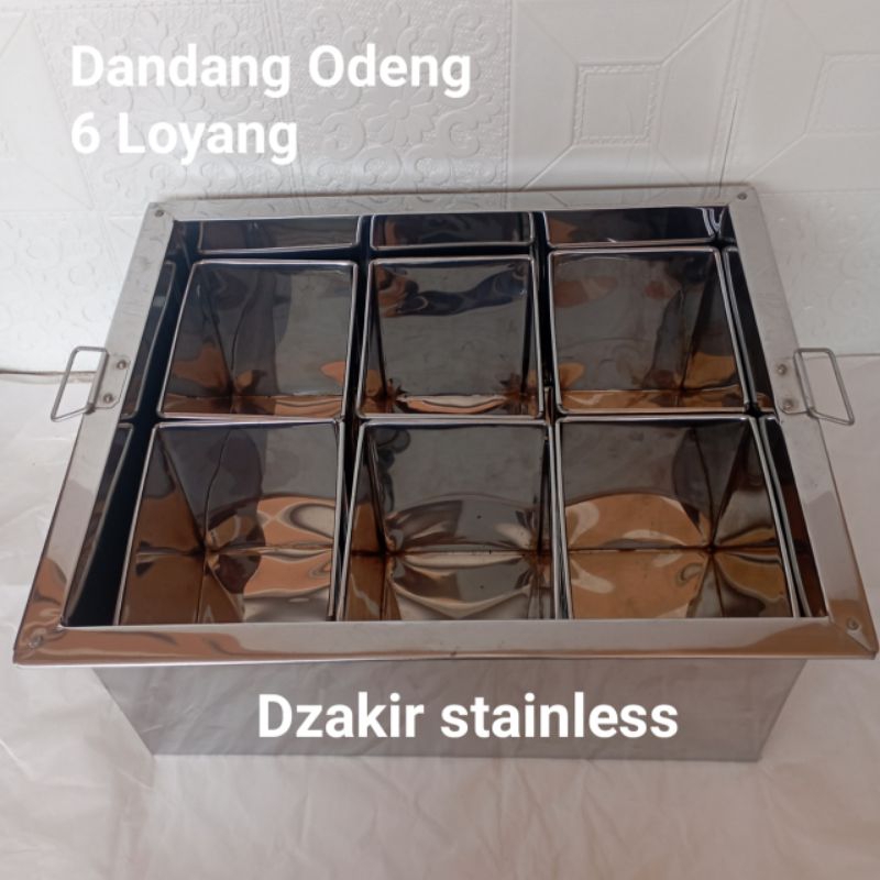 Dandang odeng sekat 6 loyang kotak/panci odeng/dandang shabu stainless