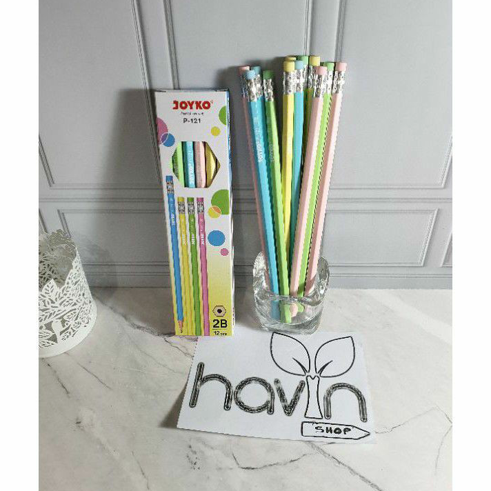 

Ready Stock (12pc) pensil Joyko 2B P-121 warna pastel/pencil pastel color