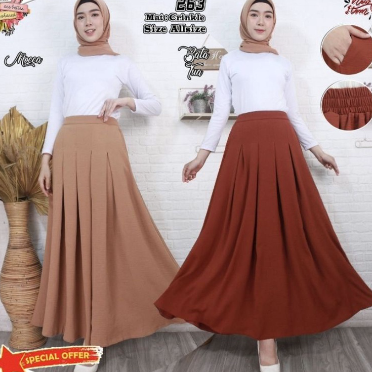 Ready Terheboh ⏬ Rok rempel lipit lipit premium import