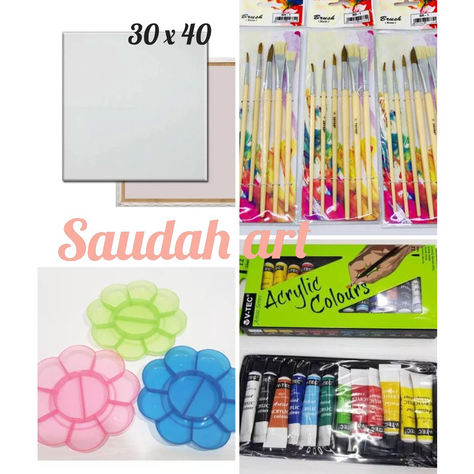 

Stok Banyak Paket Kanvas Lukis (kanvas 30x40,kuas,palet,cat akrilik) ➯✽✷