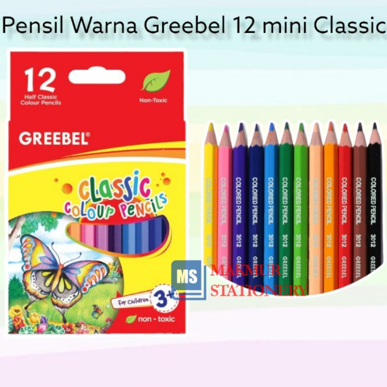 Dijual Murah Pensil Warna Greebel Mini 12 Warna Classic Ready Stock
