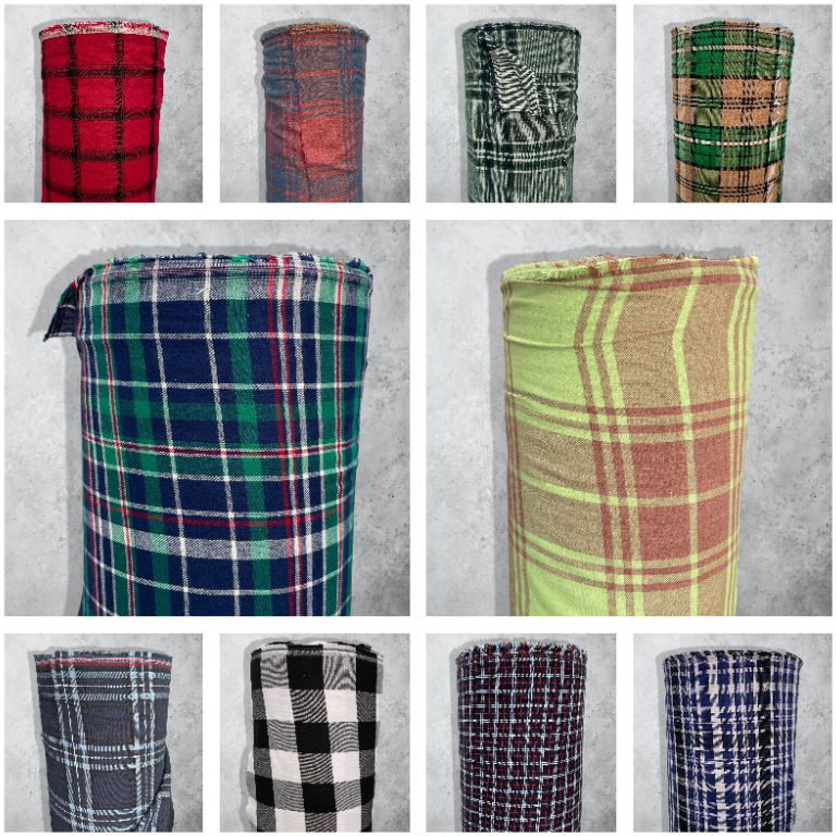 SALE Kain Katun Flanel Kotak Uniqlo Harga 0,5 Meter Bahan Flanel Kemeja Uniqlo
