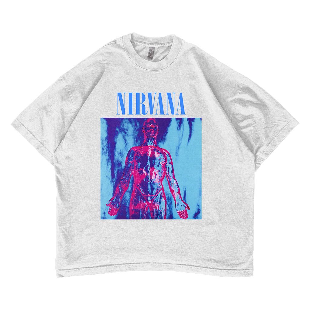 Kaos Nirvana Sliver White Oversized T-shirt Vintage Band