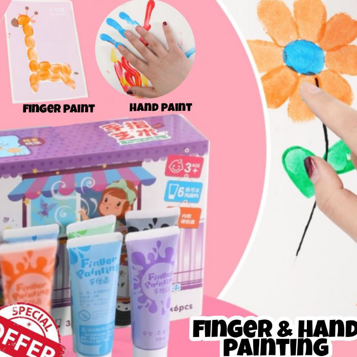 

☍✭✽ finger hand painting kit / melukis khusus anak / menggambar / melukis dengan jari