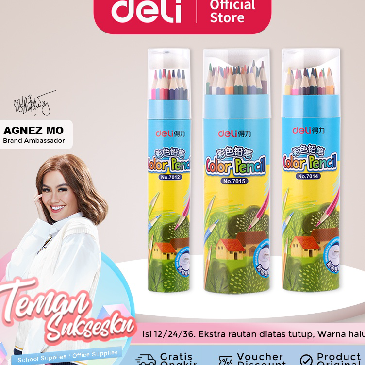 

Model Baru Deli Pensil Warna Youku Warna Cerah Bahan Kuat, Bentuk Pensil Heksagonal 12/24/36 Warna 701X