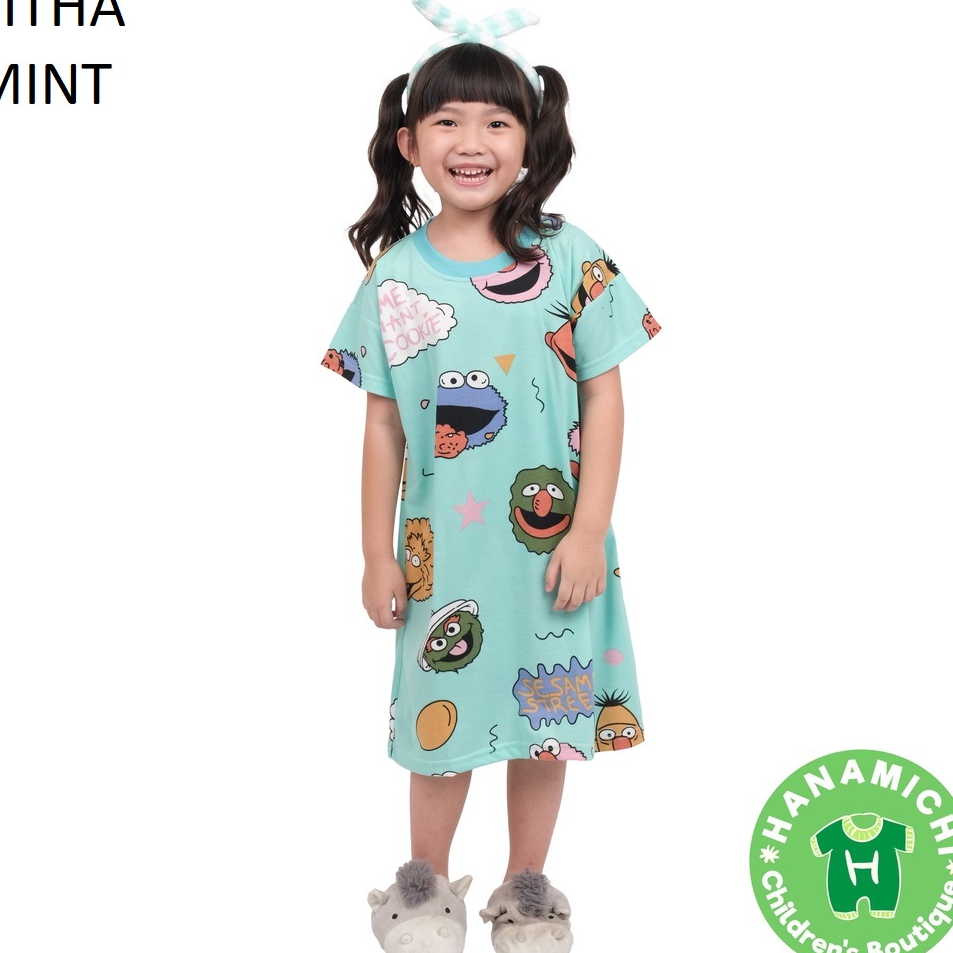 ☈➸❋✦ Hanamichi PITHA Dress Anak Lengan Pendek Full Print Best Product