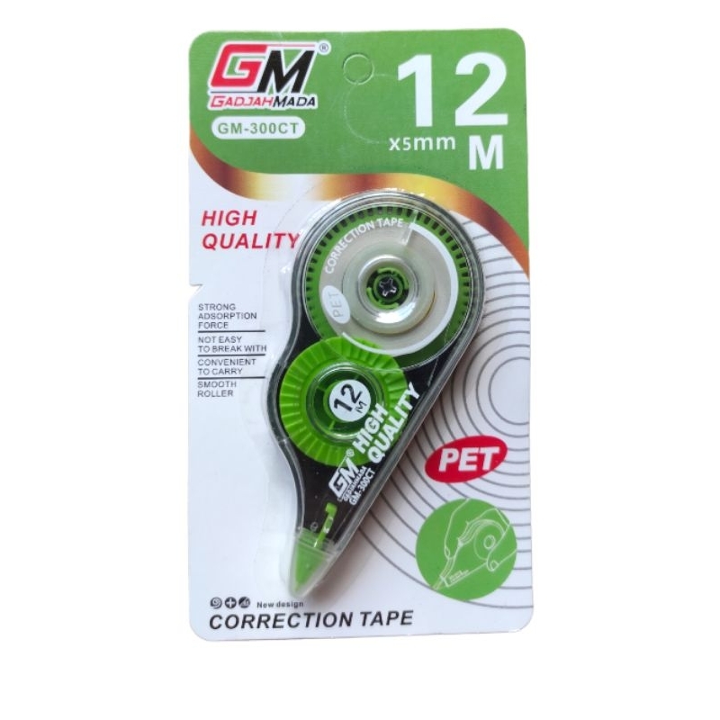 

Correction/Tip-X/Tipex Tape/Rol/Kertas Gadjahmada GM-300CT 12m×5mm