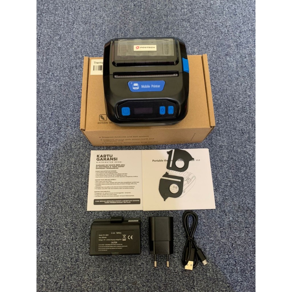 IWARE Printer Barcode Thermal Bluetooth IW C8LP 80MM Portable Baterai