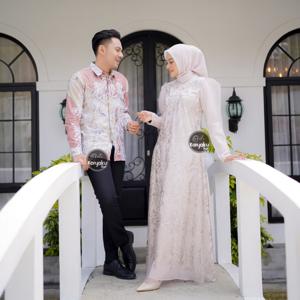 SET COUPLE GAMIS PREMIUM KEMEJA LENGAN PANJANG KANTOR KONDANGAN PESTA KARYAKU BAE PEKALONGAN