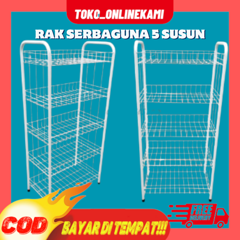 Rak serbaguna jumbo susun 5 besi tebal/Rak chiki/Rak besi/Rak toko/Rak display