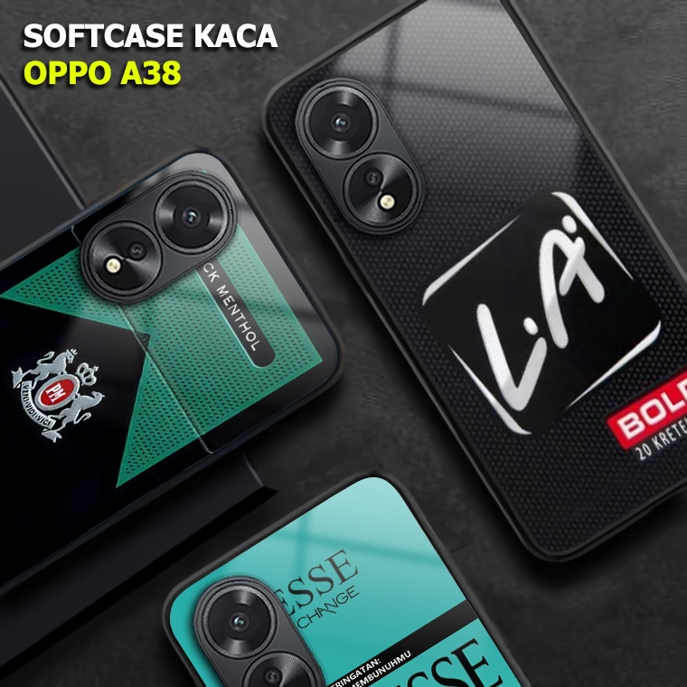 Softcase Glass kaca Oppo A38 [E659] Case HP Oppo A38 - Casing Oppo A38 - Softcase Oppo A38 Terbaru