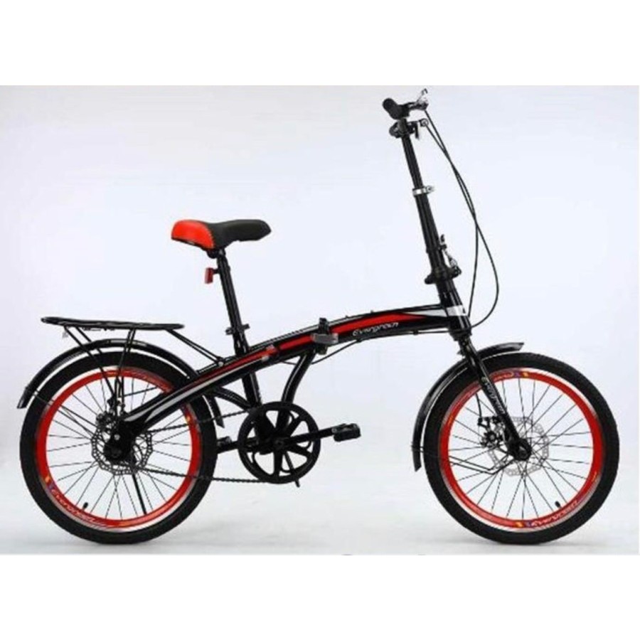Sepeda lipat 20 inc evergreen single speed rem cakram discbrake bisa buat dewasa dan anak remaja