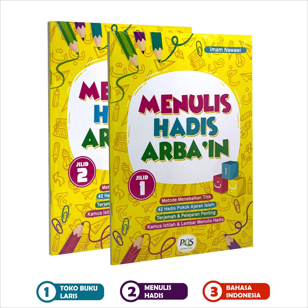 Menulis Hadis Arbain KOMPLIT 1 SET isi 2 Buku Anak Hadits Arba'in - PQS