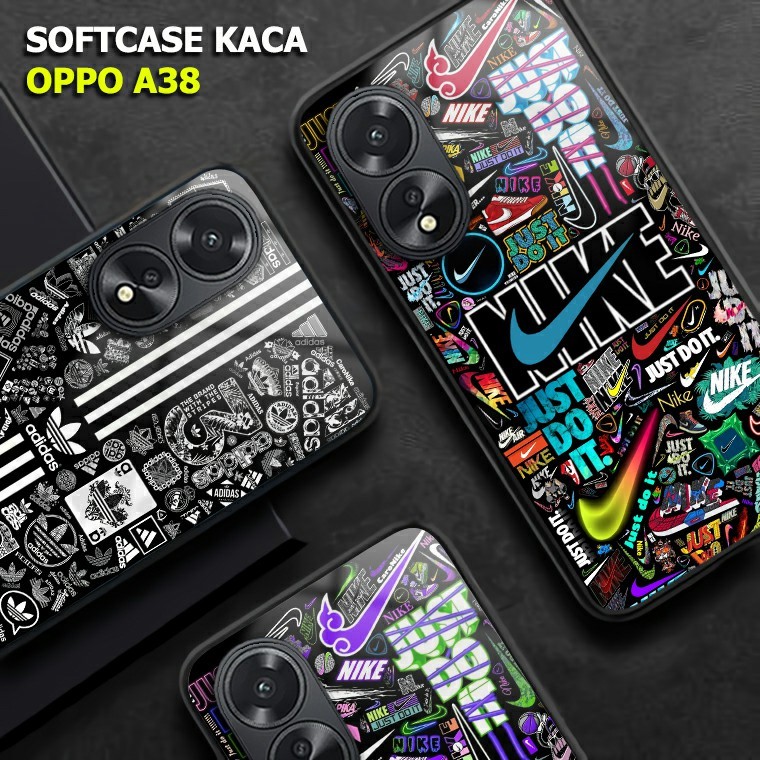 Softcase Glass kaca Oppo A38 [E671] Case HP Oppo A38 - Casing Oppo A38 - Softcase Oppo A38 Terbaru