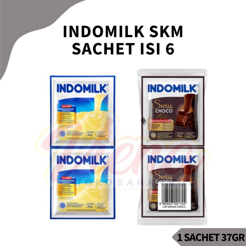 

Indomilk Sachet 6 x 37gr Kental Manis Putih / Swiss Choco Coklat