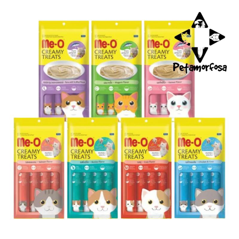 Snack MEO CREAMY Treats 15 gr Maguro isi 4 cemilan kucing (Dus/Pcs)