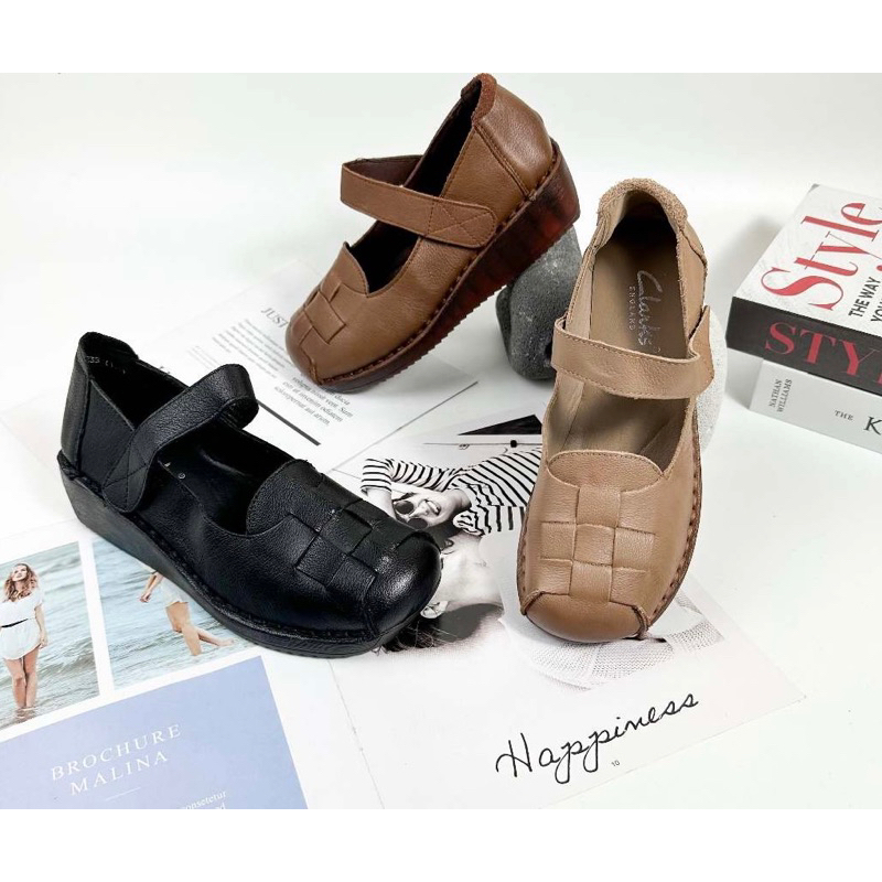 Clarks Wedges kulit asli / Sepatu clarks new era wanita type CL9158 / 0013