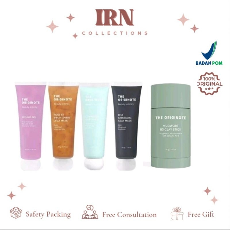 Masker The Originote Series | Mugwort B3 Clay Stick Mask | BHA Charcoal Clay Mask | Rose B3 Brighten