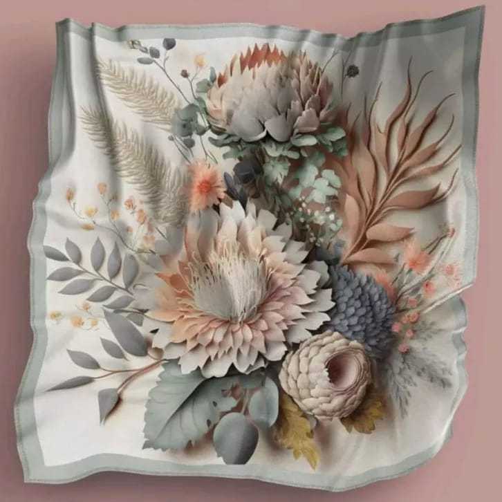 Hijab Segiempat Motif Ala JP // Rainbow Chain Milla Denada Raya Kanaya Gradasi Series