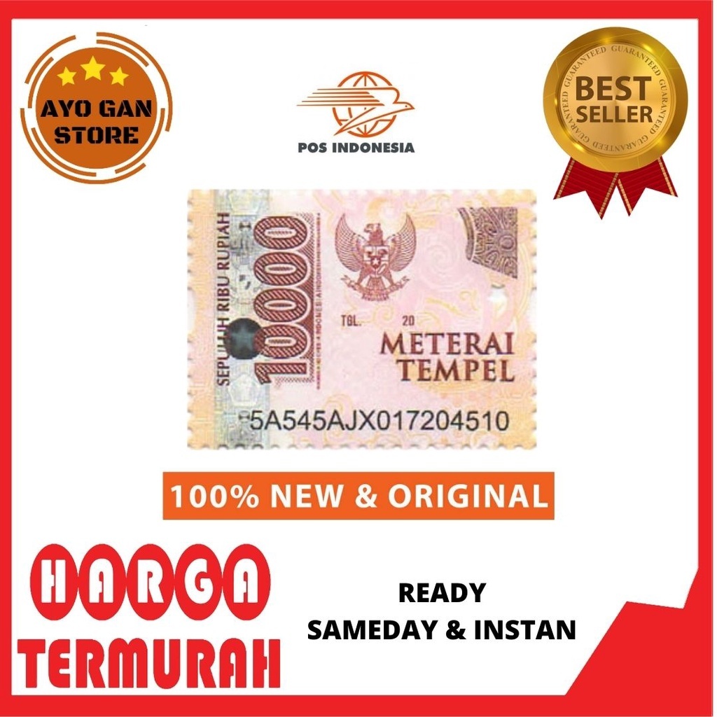 Materai Asli Materai 10000 (1 Pcs/Keping) 100% ASLI ORIGINAL !!!