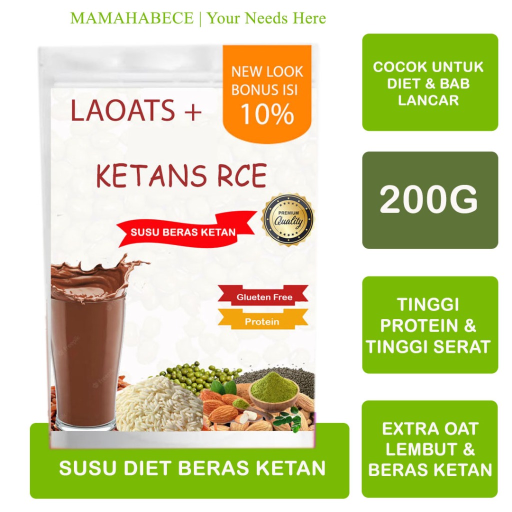 

Beras ketan pelangsing diet penurun berat badan susu diet pengganti makan penurun berat badan oatmilk Laoats (200G)