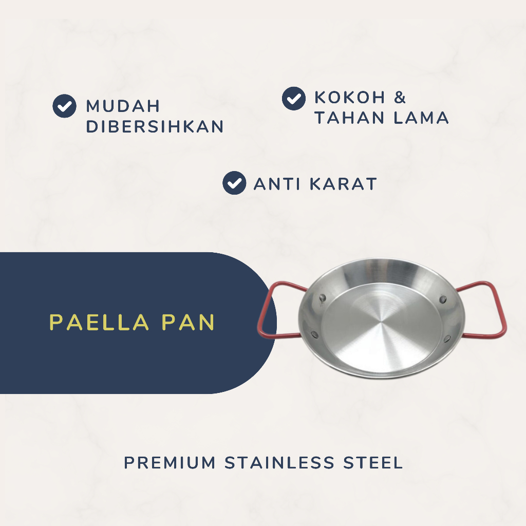 PAELLA PAN WAJAN DATAR PAN DATAR KOREA STAINLESS STEEL