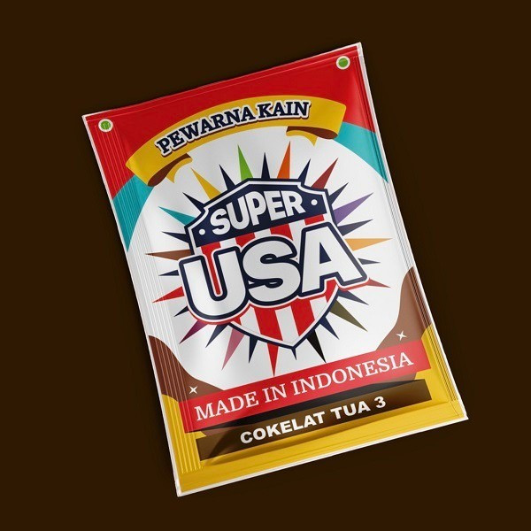 Wantex Super USA COKLAT TUA Pewarna Jeans Pakaian Tie Dye Baju Sumbo Kain Wantek Jumputan Ikat Celup