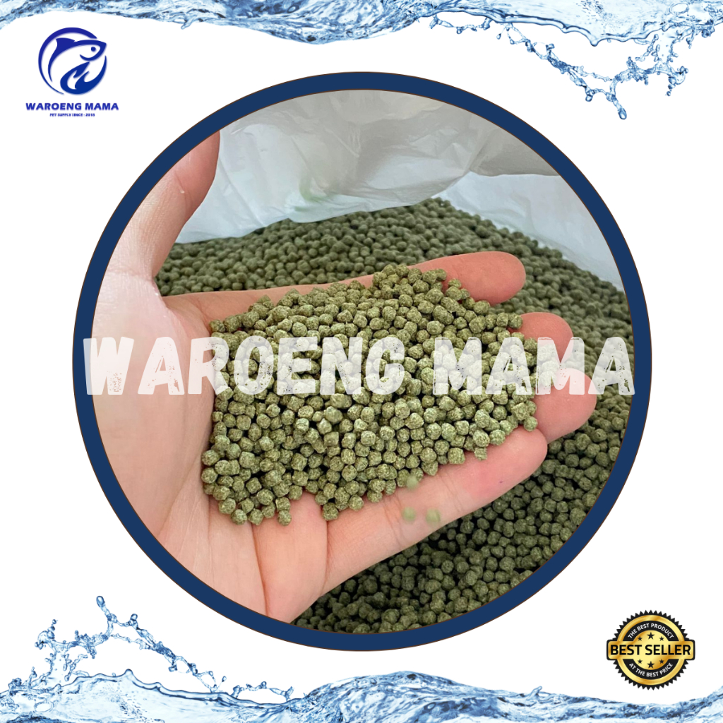 Pelet Ikan Koi Sakura Hijau 2mm 5mm kemasan 1kg 500gram Pakan Ikan Hias Koi