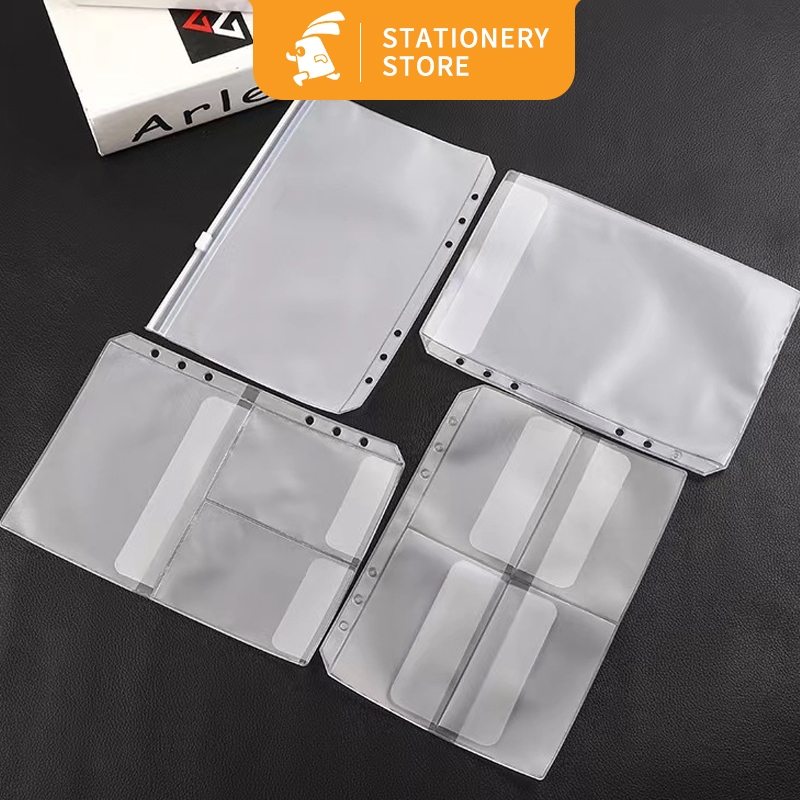 

A6 A5 Binder Pocket Kantong / Ziplock bag / Pouch / Zipper PVC Diary Notebook 6 Ring Sleeve Binder 4P 3P 2P 1P Sleeves Transparan Transparent Photo Album Refill Inner KPOP Lomo Cards Photocard- Rabbit Stationery