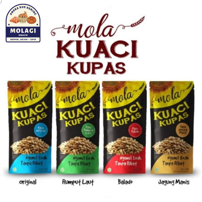 

Kuaci Kupas Panggang MOLA / Biji Bunga Matahari 50 Gram - Molagi Snack