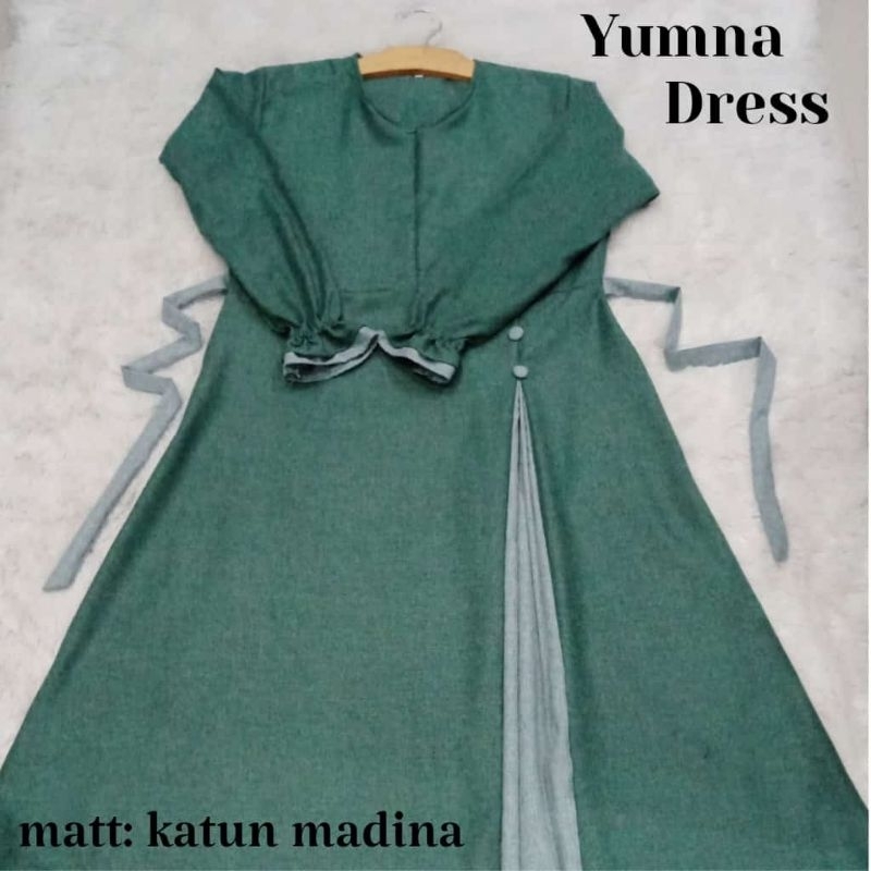 Gamis syari katun madina mayung two tone twotone kombinasi