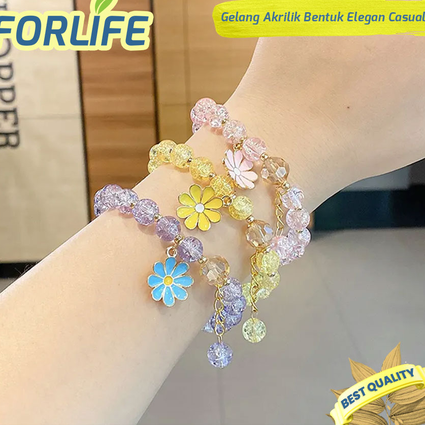 Terbatas Gelang wanita Korean crystal bunga daisy/ Fashion aksesoris kristal bunga matahari Laris