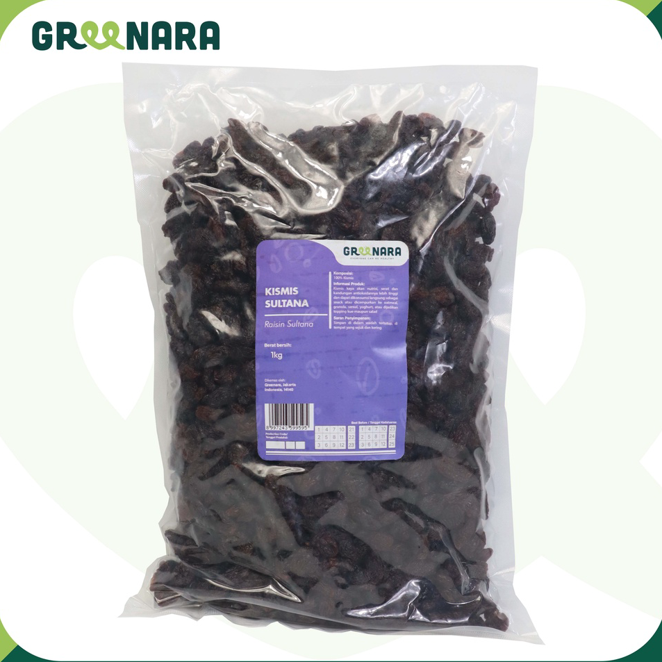 

Harga Murah Kismis Hitam Sultana 1kg / Dark Raisin Kismis Sultana Serba Murah