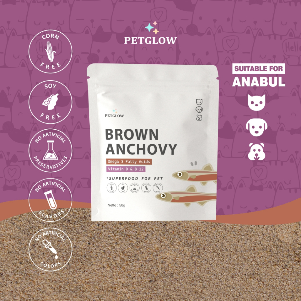 Petglow Superfood Brown Anchovy For Pet Food Powder Bubuk Teri Jengki Untuk Anjing Kucing Hamster Ik