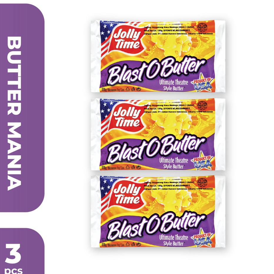 

➾❈❁ Jolly Time - Paket Butter Mania (3BOB) - Mircowave Popcorn Ready