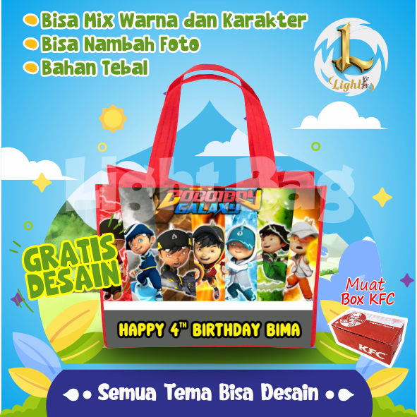 

TAS SOUVENIR ULTAH BOBOIBOY CUSTOM/TAS SOUVENIR PREMIUM /GRATIS DESAIN/BONUS FOTO ANAK/GOODIE BAG CUTE BOBOIBOY/TAS ULANG TAHUN BOBOIBOY/TAS ULTAH CUSTOM / TAS SOUVENIR 2 HARI JADI/ TAS ULTAH / TAS ULANG TAHUN / BISA TAMBAH FOTO ANAK